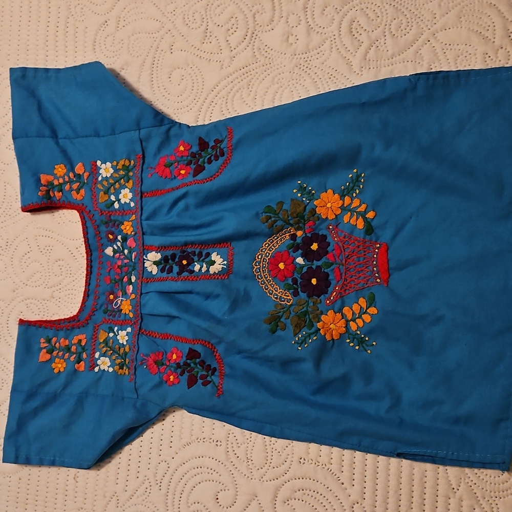 2T Toddler Blue Mexican Dress